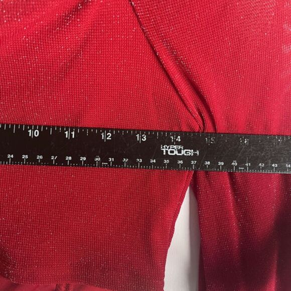 Windsor Women’s Size L Red Glitter Off Shoulder Corset Bustier Long Sleeve NWT - Picture 8 of 14